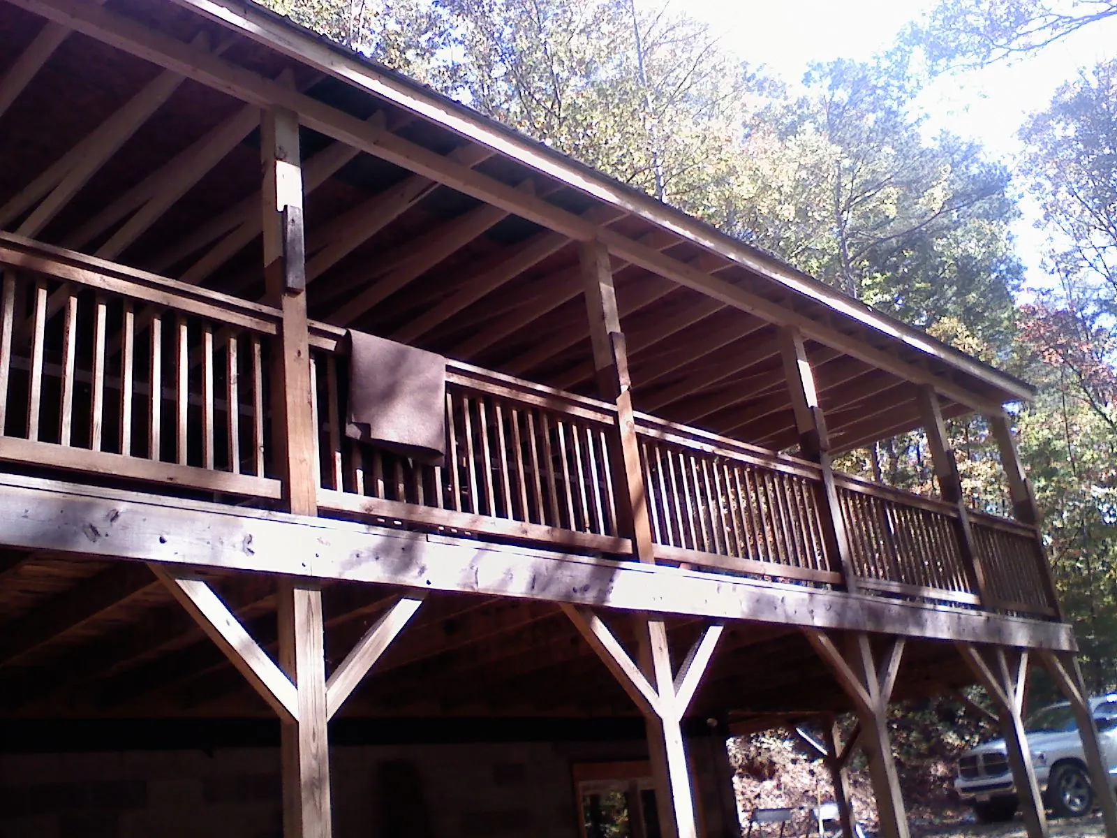 Timber framing under a new elevated porch and deck — Roof Leak Repair in Bushnell by Roofing Brothers
